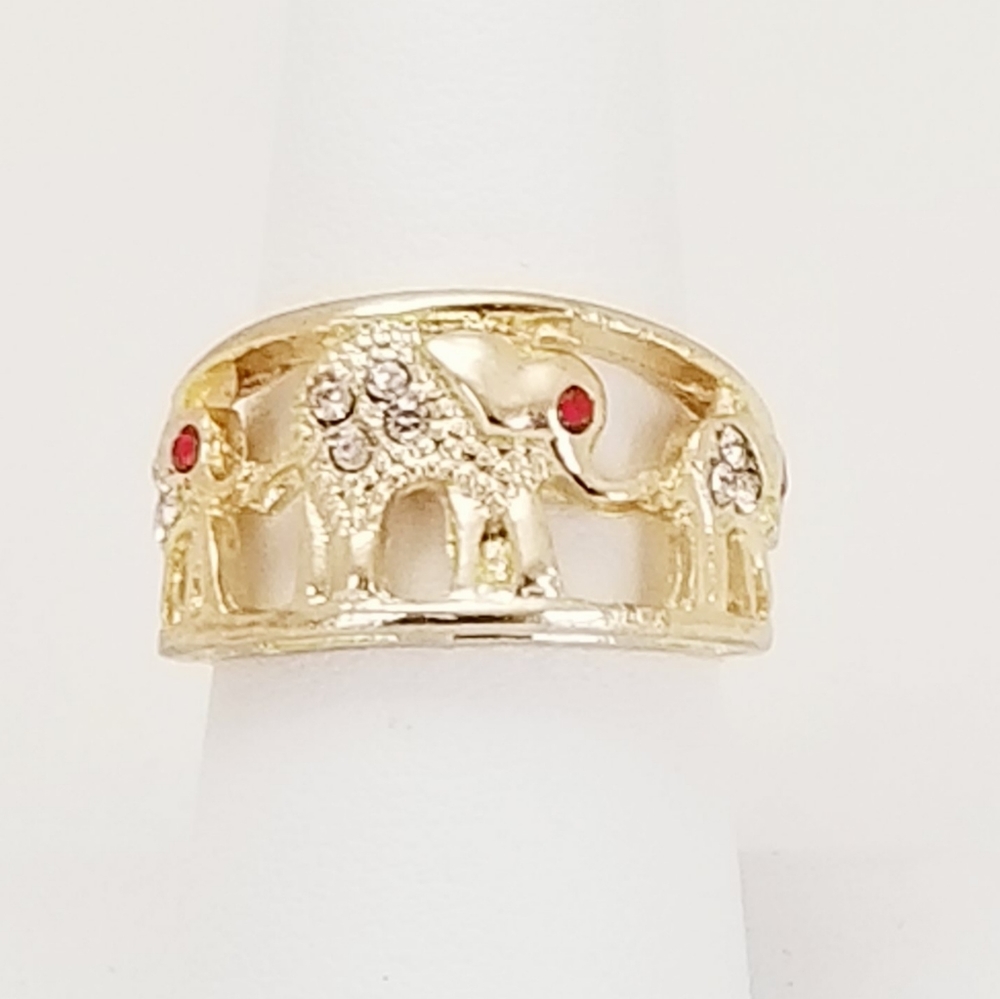 Elephante Women's Ring. 14K Gold Plated. New